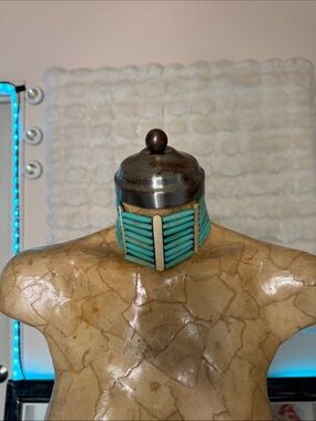 Handmade Turquoise Bead Strung Choker Necklace by me